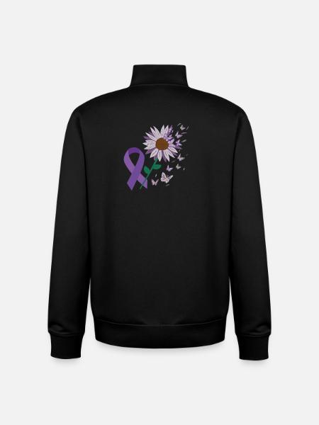 Epilepsy Purple Bow Flower Butterfly - Unisex Organic Zip Sweatshirt by Stanley/Stella - black