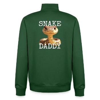 Serpent Papa Papa Serpent Fête des Pères Serpents Papa - Sweat zippé unisexe en coton bio Stanley/Stella - vert bouteille - Dos - AI Model Male 185 dark (185cm)