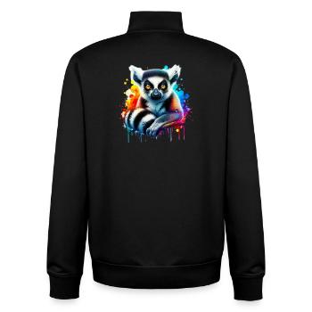 Lémurien - Sweat zippé unisexe en coton bio Stanley/Stella - noir - Dos - AI Model Male 185 light (185cm)