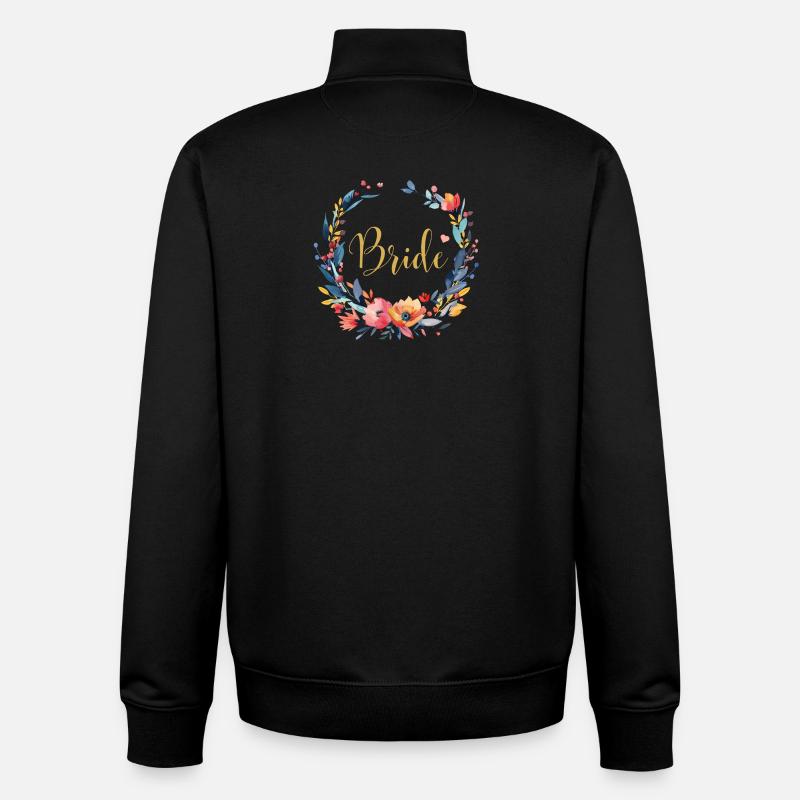 Team Bride! Customizable - Unisex Organic Zip Sweatshirt by Stanley/Stella - black