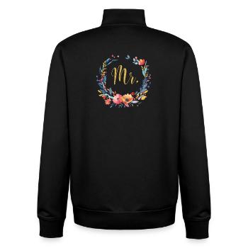 Monsieur.! Personnalisable - Sweat zippé unisexe en coton bio Stanley/Stella - noir - Dos - AI Model Male 185 light (185cm)