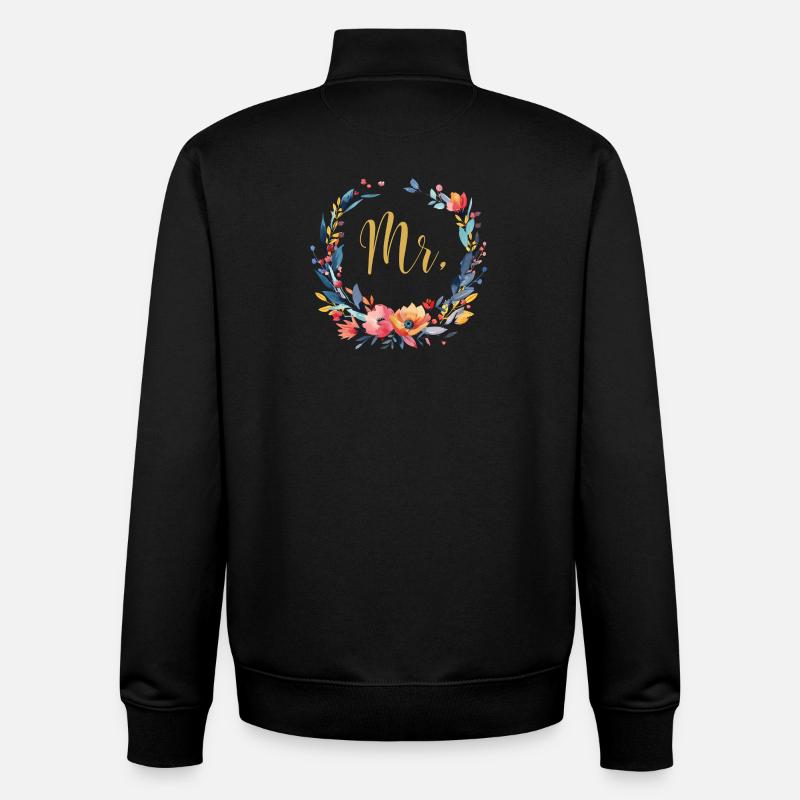 Mr.! Personalisierbar - Unisex Organic Zip Sweatshirt von Stanley/Stella - Schwarz