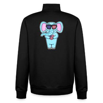 United States Heart America American American - Unisex Organic Zip Sweatshirt by Stanley/Stella - black - Back - AI Model Male 185 light (185cm)