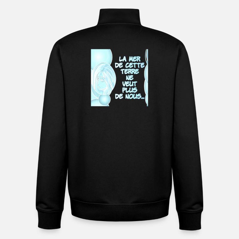 la mer de cette terre ne veut plus de nous 2.0 - Sweat zippé unisexe en coton bio Stanley/Stella - noir