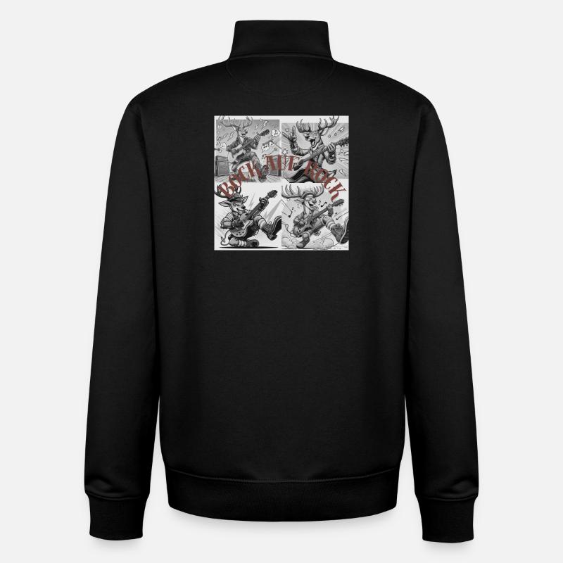 Illustration de cerf à bascule - Sweat zippé unisexe en coton bio Stanley/Stella - noir