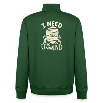 Mumie Halloweenkostüm - Unisex Organic Zip Sweatshirt von Stanley/Stella - Flaschengrün - Hinten - AI Model Male 185 dark (185cm)