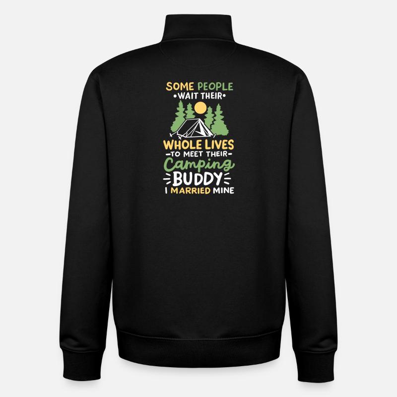 Camping Camper - Unisex Organic Zip Sweatshirt von Stanley/Stella - Schwarz