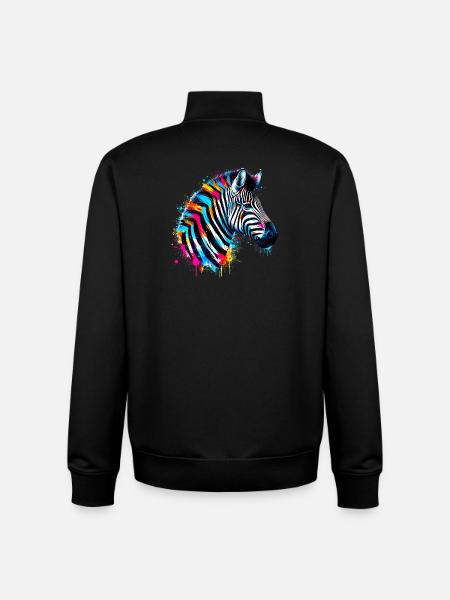 Zebra - Unisex Organic Zip Sweatshirt by Stanley/Stella - black