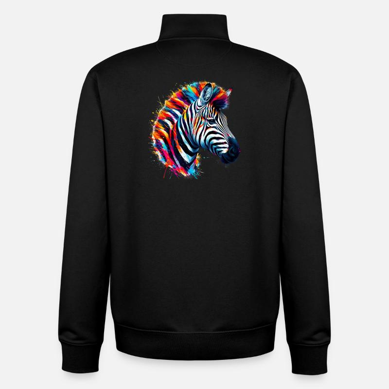 Zebra - Unisex Organic Zip Sweatshirt by Stanley/Stella - black