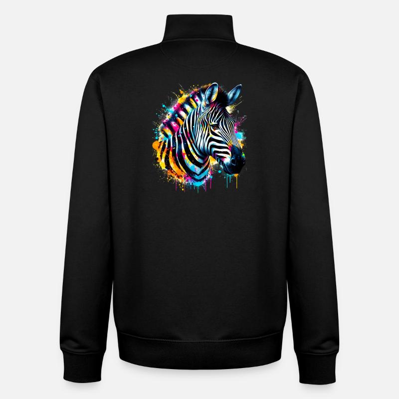 Zebra - Unisex Organic Zip Sweatshirt von Stanley/Stella - Schwarz