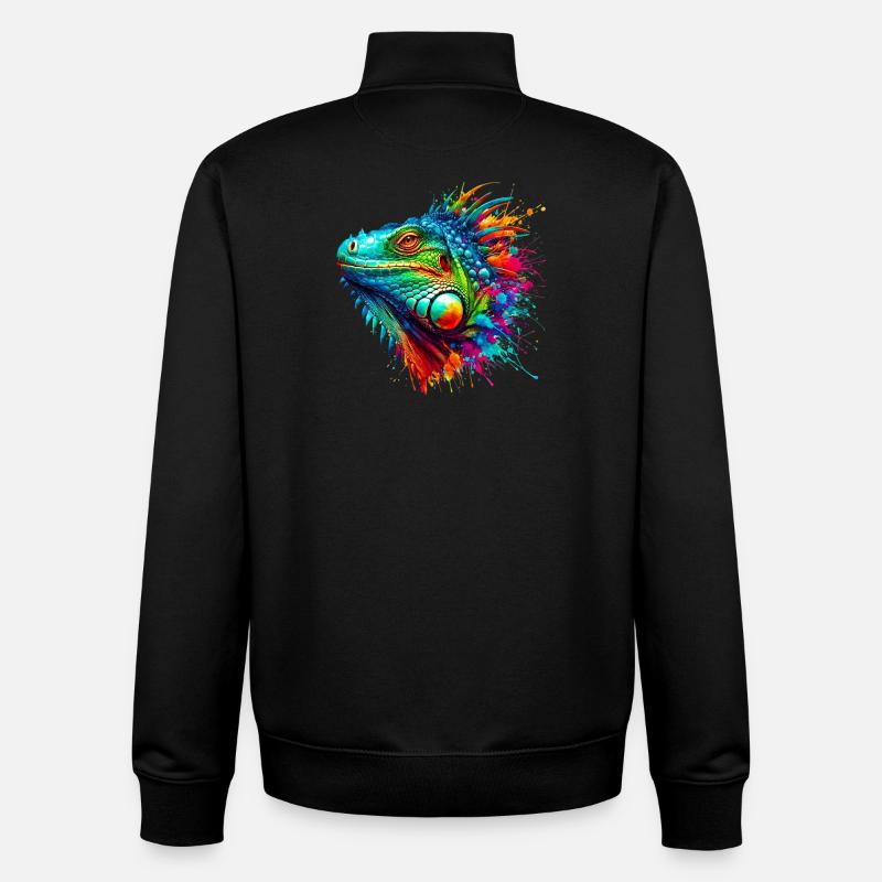 Leguan - Unisex Organic Zip Sweatshirt von Stanley/Stella - Schwarz