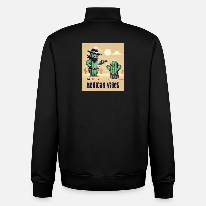 Mexiko Kaktus Design - Unisex Organic Zip Sweatshirt von Stanley/Stella - Schwarz