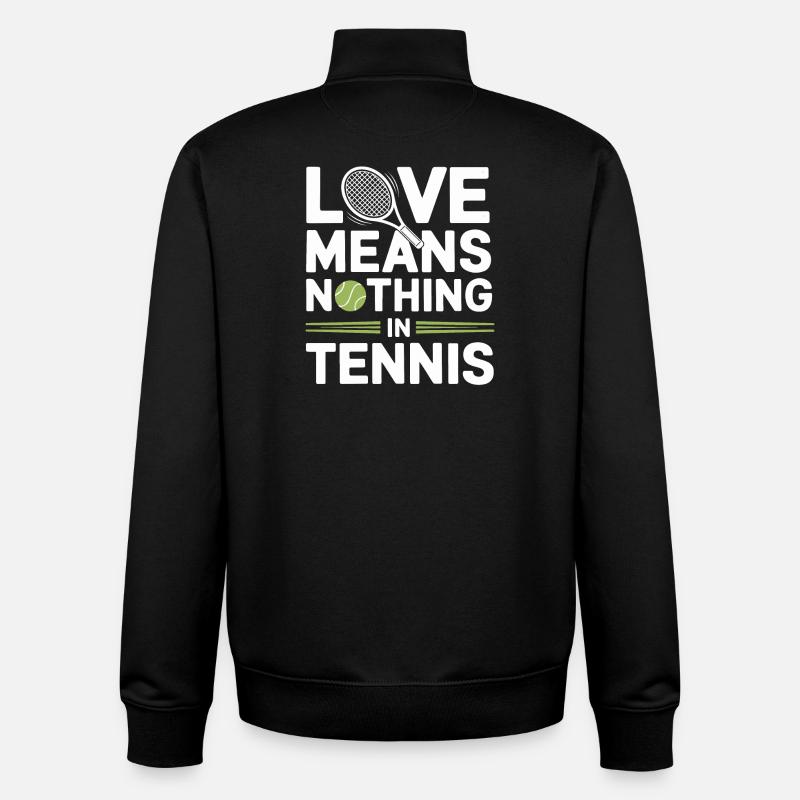 L’amour, c’est le tennis - Sweat zippé unisexe en coton bio Stanley/Stella - noir