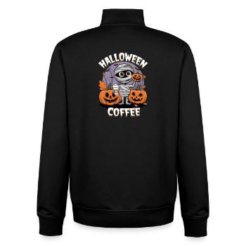 Comment Halloween avec maman et citrouilles - Sweat zippé unisexe en coton bio Stanley/Stella - noir - Dos - AI Model Male 185 light (185cm)