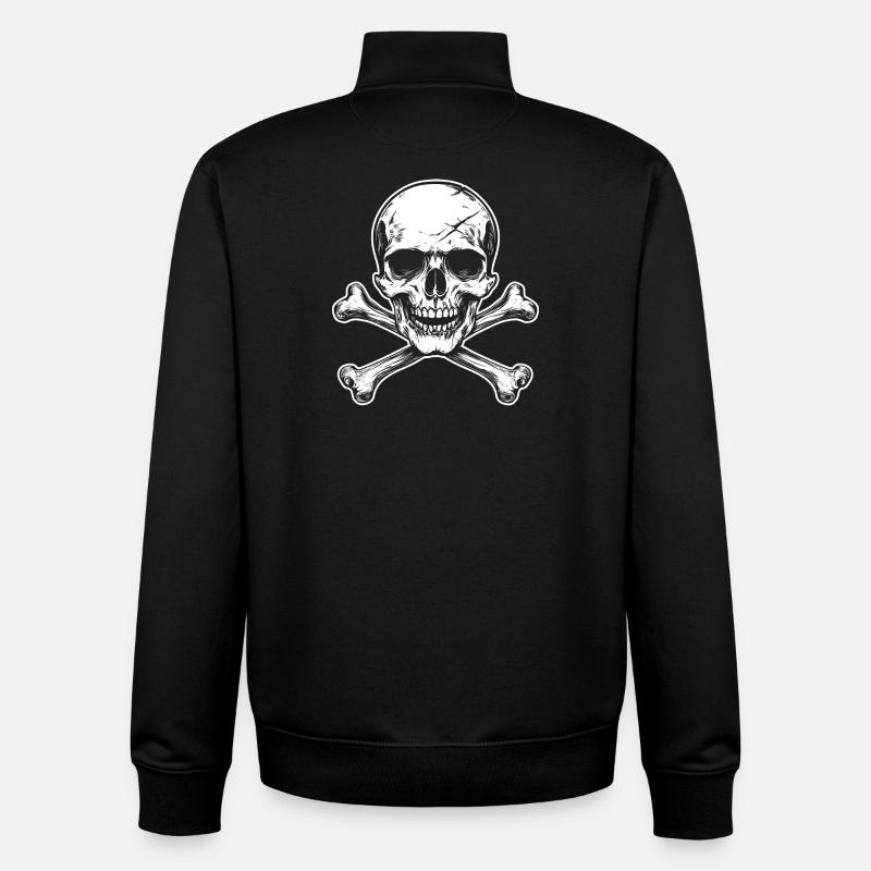 Skull and bone cross - Unisex Organic Zip Sweatshirt by Stanley/Stella - black
