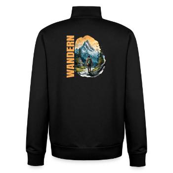 Wandern - Unisex Organic Zip Sweatshirt von Stanley/Stella - Schwarz - Hinten - AI Model Male 185 light (185cm)