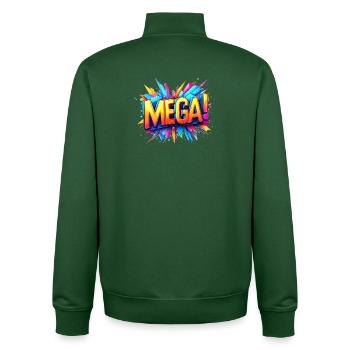 méga texte 3d coloré - Sweat zippé unisexe en coton bio Stanley/Stella - vert bouteille - Dos - AI Model Male 185 dark (185cm)