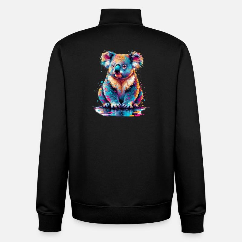 Koala - Unisex Organic Zip Sweatshirt von Stanley/Stella - Schwarz