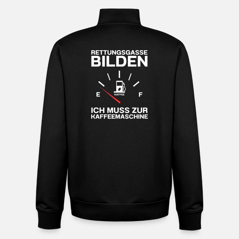 Rettungsgasse Kaffee Kaffetrinker Kaffeebohne - Unisex Organic Zip Sweatshirt von Stanley/Stella - Schwarz