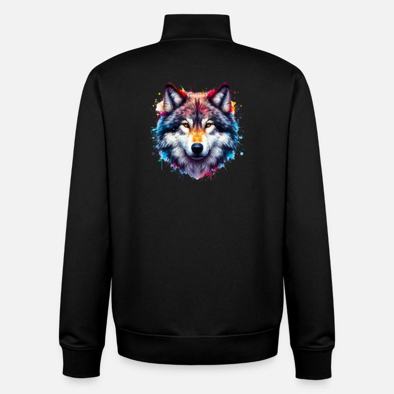 Loup - Sweat zippé unisexe en coton bio Stanley/Stella - noir