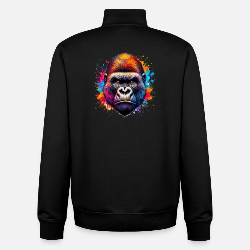 Gorilla - Unisex Organic Zip Sweatshirt by Stanley/Stella - black