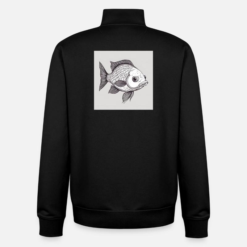 Poisson - Sweat zippé unisexe en coton bio Stanley/Stella - noir