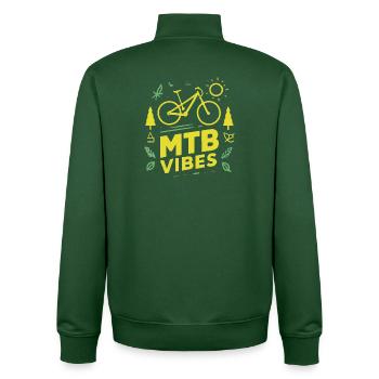 VTT Vibes - Sweat zippé unisexe en coton bio Stanley/Stella - vert bouteille - Dos - AI Model Male 185 dark (185cm)