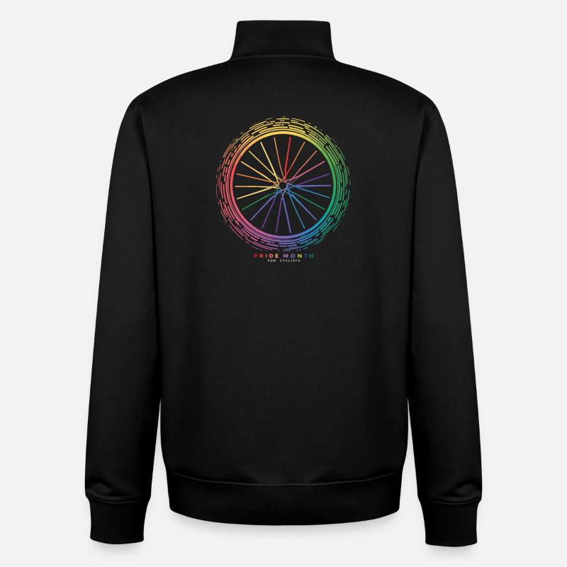 Vibrant Rainbow Bicycle Wheel Design - Unisex Organic Zip Sweatshirt by Stanley/Stella - black