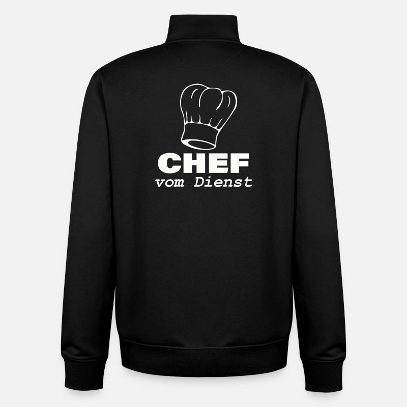 CHEF en service - Sweat zippé unisexe en coton bio Stanley/Stella - noir