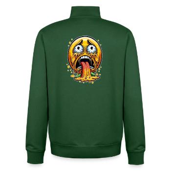 Visage d’attaque de vomi - Sweat zippé unisexe en coton bio Stanley/Stella - vert bouteille - Dos - AI Model Male 185 dark (185cm)