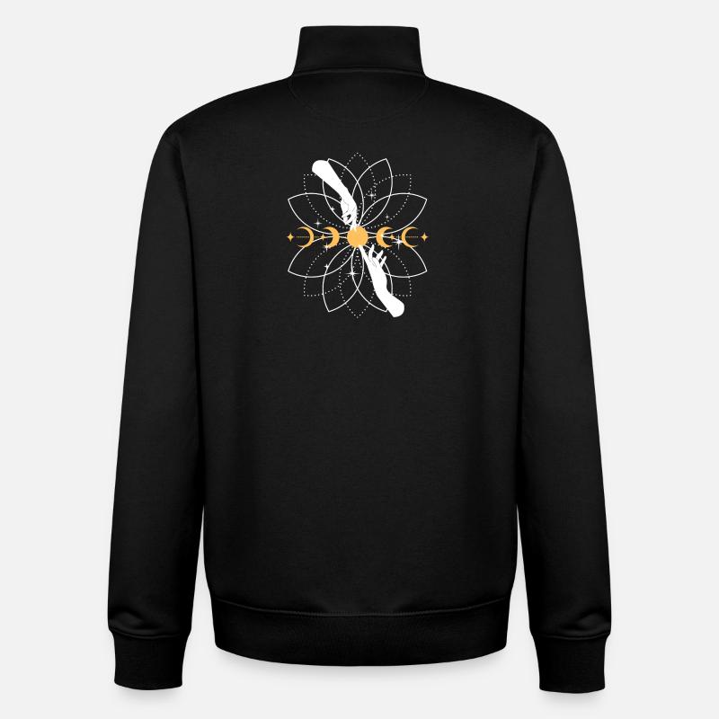 Celestial Koi Mandala - Unisex Organic Zip Sweatshirt by Stanley/Stella - black