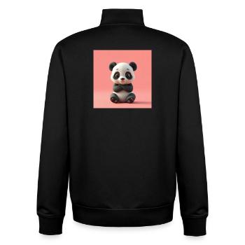 Cartoon effect panda - Unisex Organic Zip Sweatshirt by Stanley/Stella - black - Back - AI Model Male 185 light (185cm)