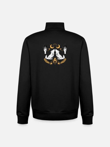 Lunar Wolves Emblem - Unisex Organic Zip Sweatshirt by Stanley/Stella - black
