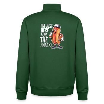 Football - Lustig Je suis juste là pour les collations - Sweat zippé unisexe en coton bio Stanley/Stella - vert bouteille - Dos - AI Model Male 185 dark (185cm)