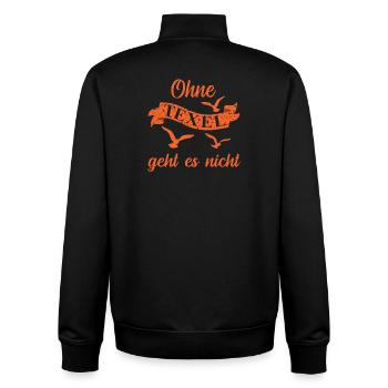 Texel Urlaub - Unisex Organic Zip Sweatshirt von Stanley/Stella - Schwarz - Hinten - AI Model Male 185 light (185cm)
