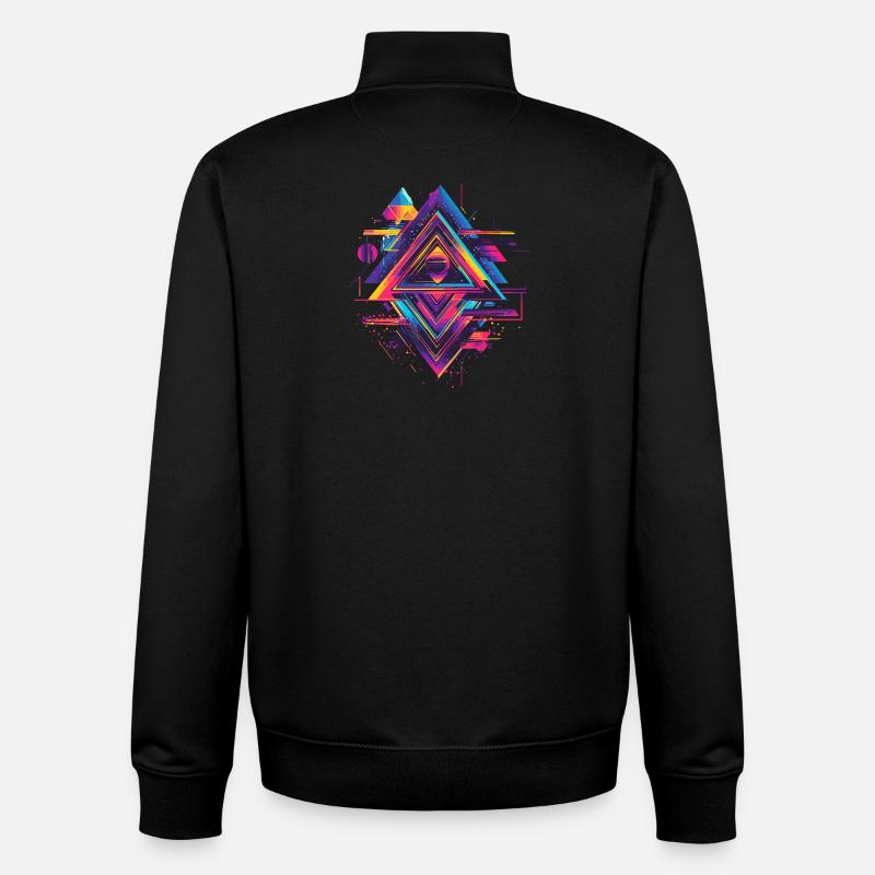 Futuristisches Psychedelisch Techno Trance 90s 80s - Unisex Organic Zip Sweatshirt von Stanley/Stella - Schwarz