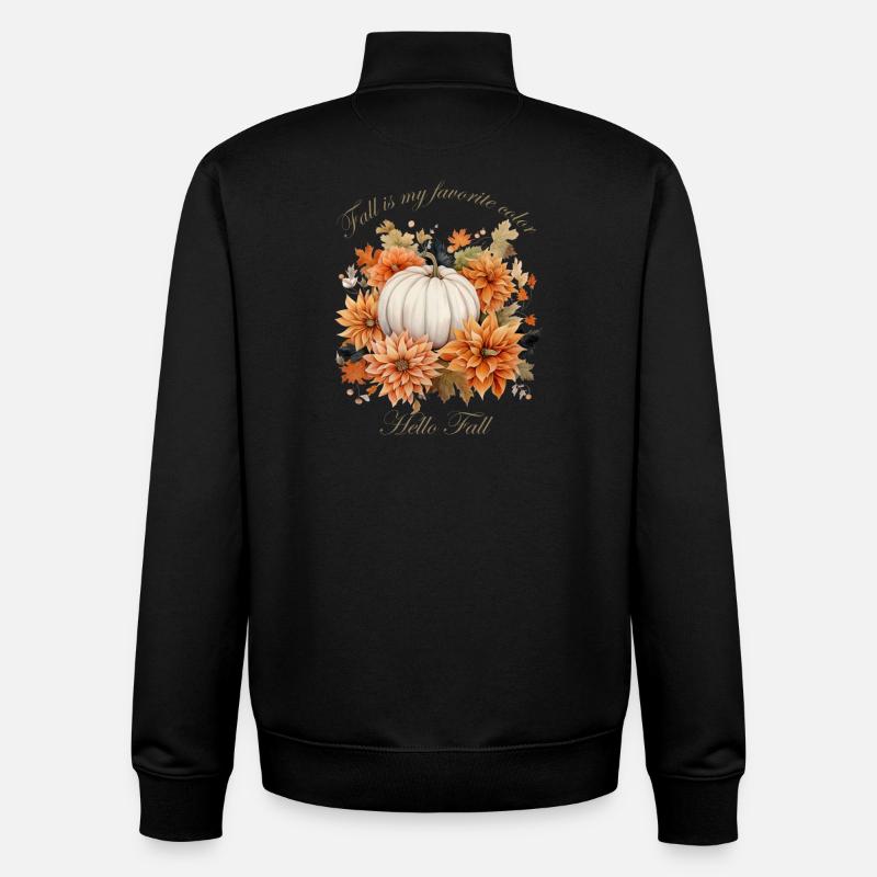 Hello fall - Unisex Organic Zip Sweatshirt by Stanley/Stella - black