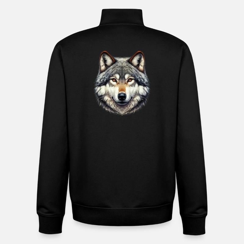 Wolf - Unisex Organic Zip Sweatshirt by Stanley/Stella - black
