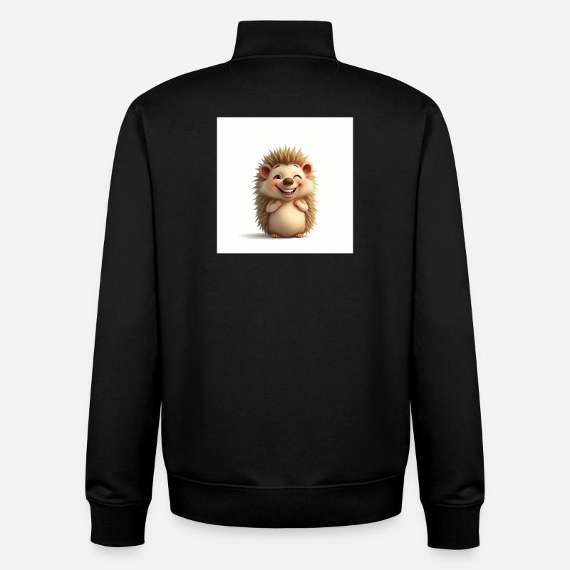 Hérisson câlin trop mignon - Sweat zippé unisexe en coton bio Stanley/Stella - noir
