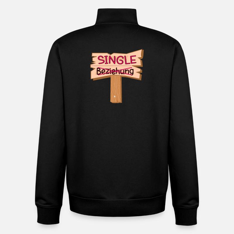 BEZIEHUNG SINGLE SPRÜCHE - Unisex Organic Zip Sweatshirt von Stanley/Stella - Schwarz