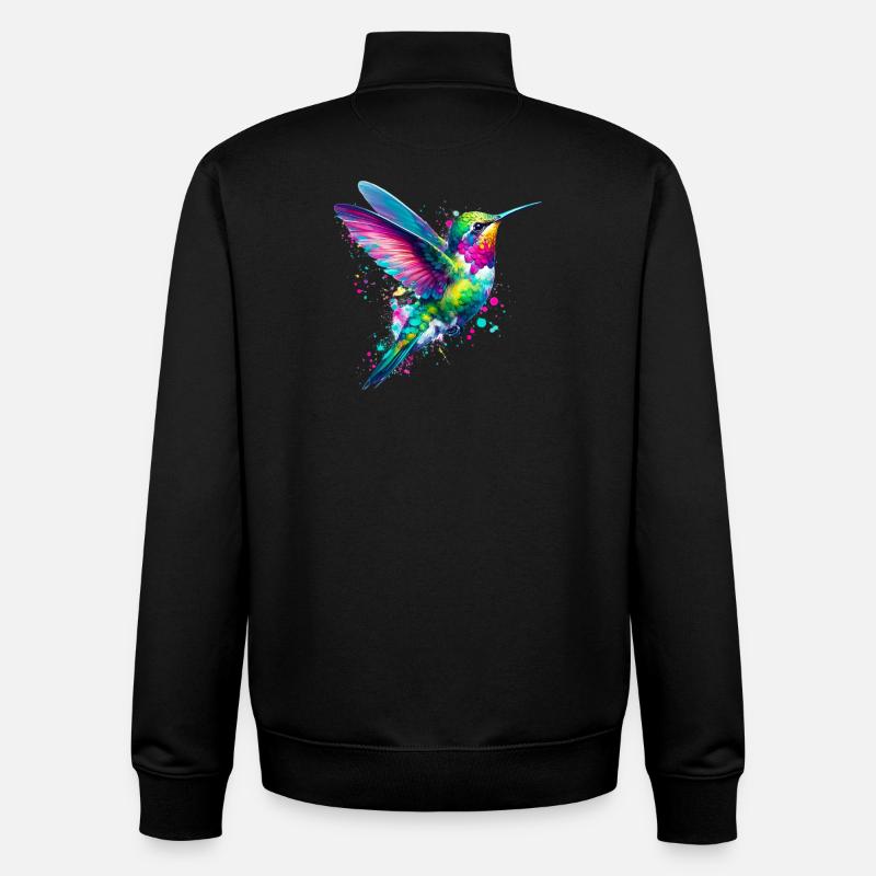 Colibri - Sweat zippé unisexe en coton bio Stanley/Stella - noir