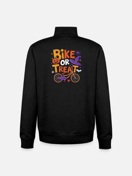 Halloween-Fahrrad oder Leckerli-Illustration - Unisex Organic Zip Sweatshirt von Stanley/Stella - Schwarz