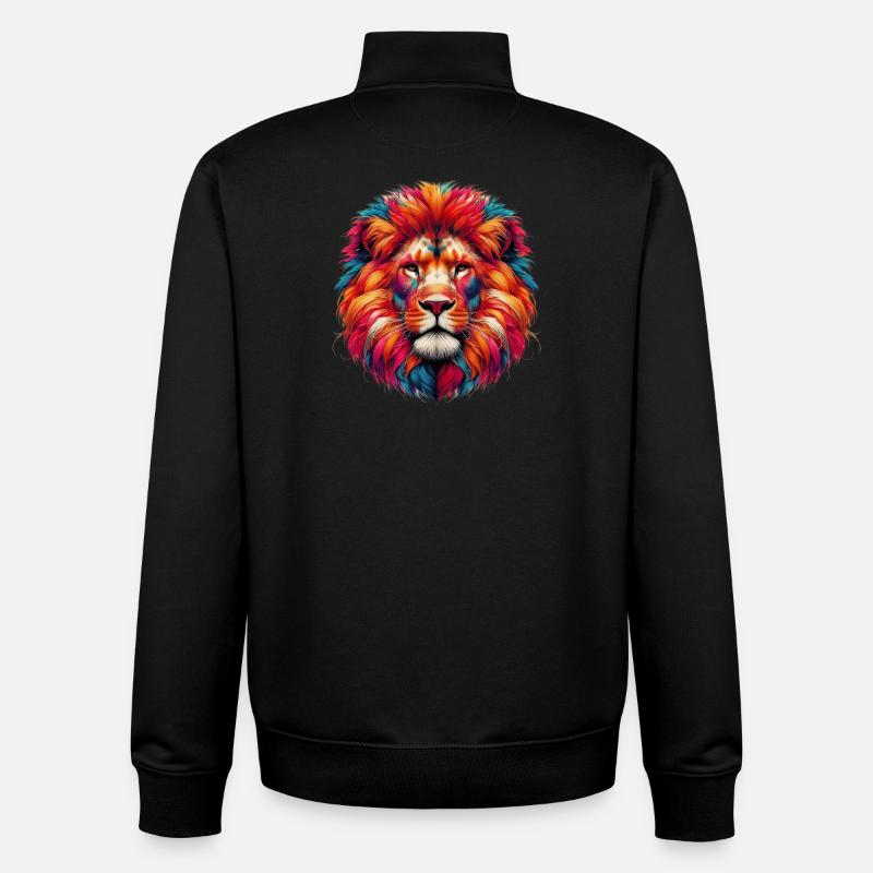 Löwe - Unisex Organic Zip Sweatshirt von Stanley/Stella - Schwarz