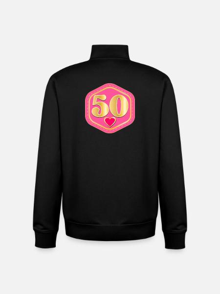 50e anniversaire - FIFTY - Sweat zippé unisexe en coton bio Stanley/Stella - noir