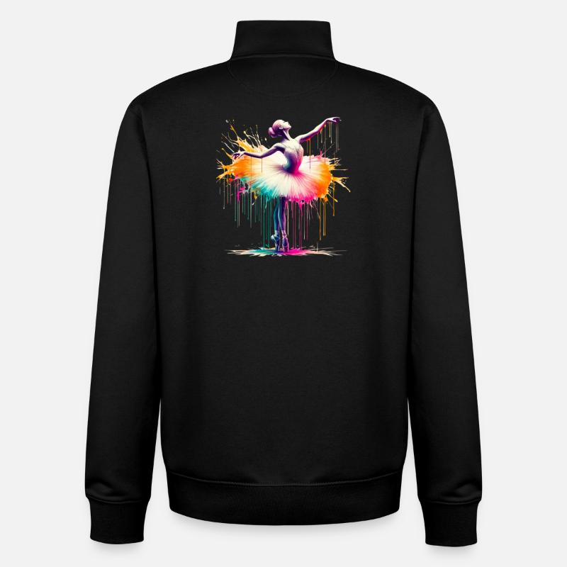 Ballet dancer with tutu - Unisex Organic Zip Sweatshirt by Stanley/Stella - black