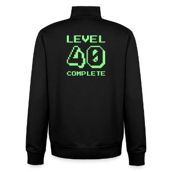 Niveau 40 terminé - Sweat zippé unisexe en coton bio Stanley/Stella - noir - Dos - AI Model Male 185 light (185cm)