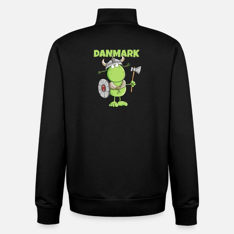 Drôle de grenouille Viking Danemark Scandinavie - Sweat zippé unisexe en coton bio Stanley/Stella - noir