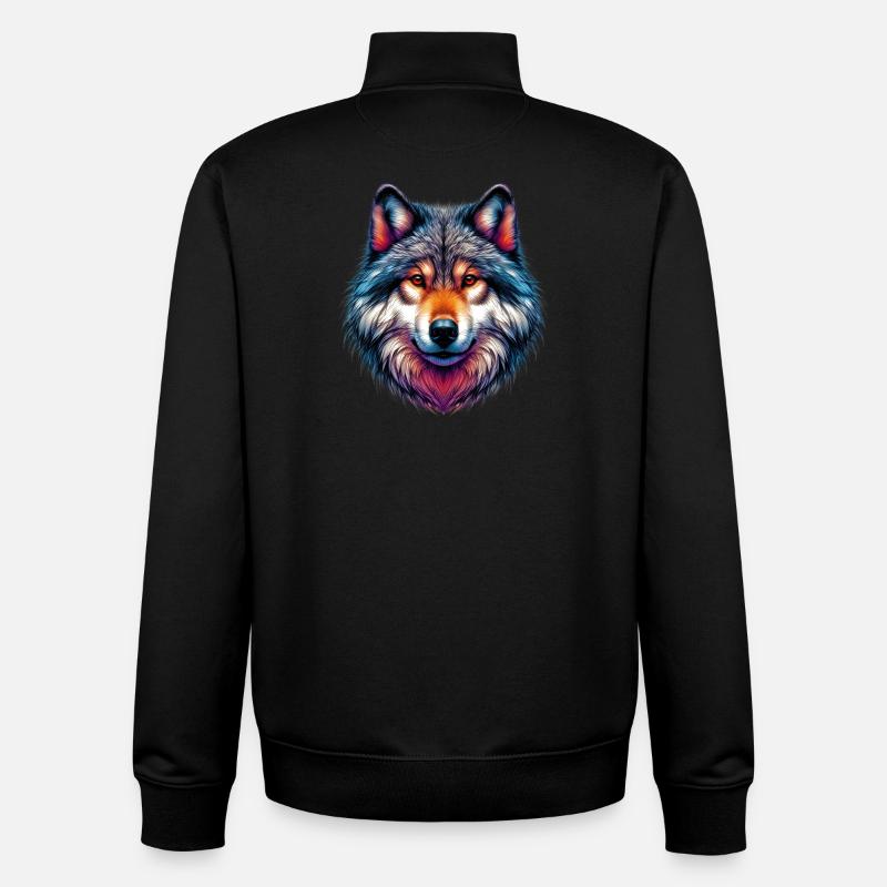 Loup - Sweat zippé unisexe en coton bio Stanley/Stella - noir
