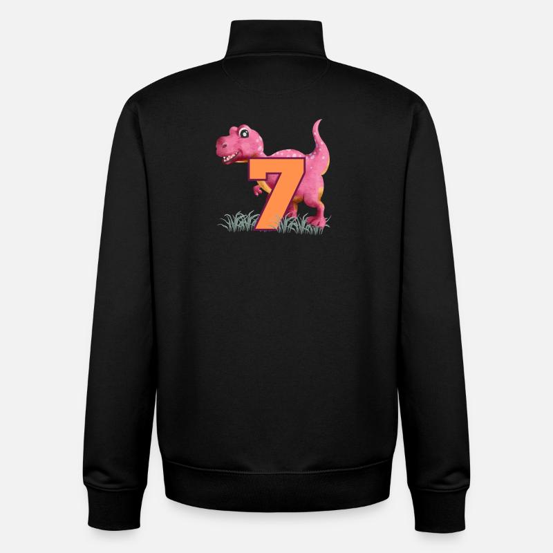 N°7 Dino - Sweat zippé unisexe en coton bio Stanley/Stella - noir