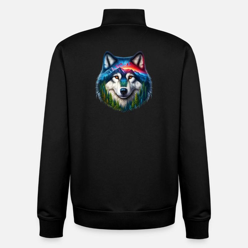 Loup - Sweat zippé unisexe en coton bio Stanley/Stella - noir